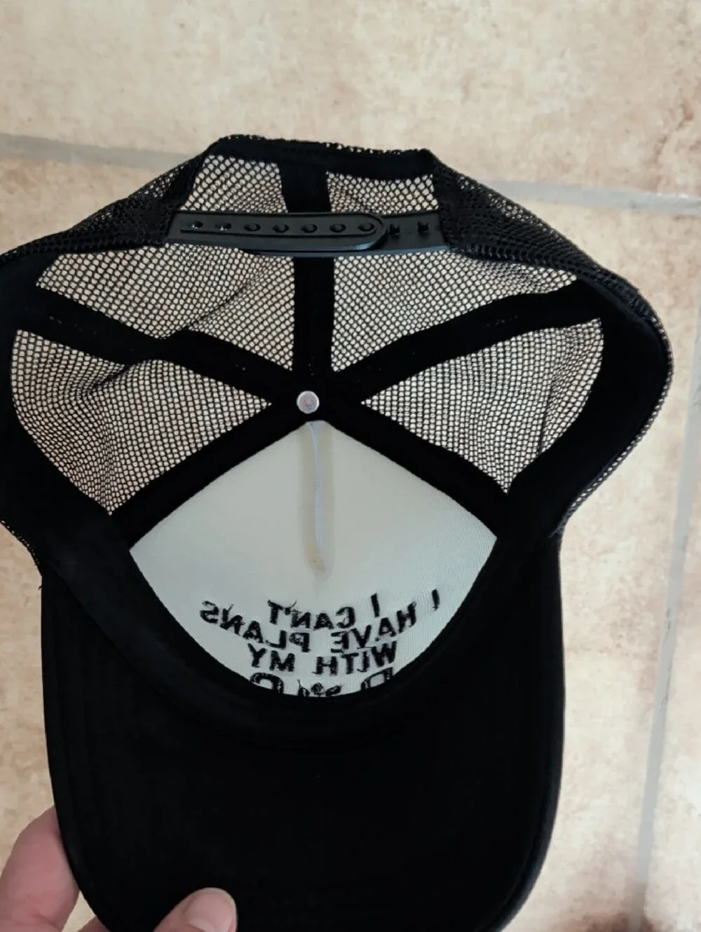 Source Unknown Black & White 'I Can't I Have Plans With My Dog' Trucker Hat